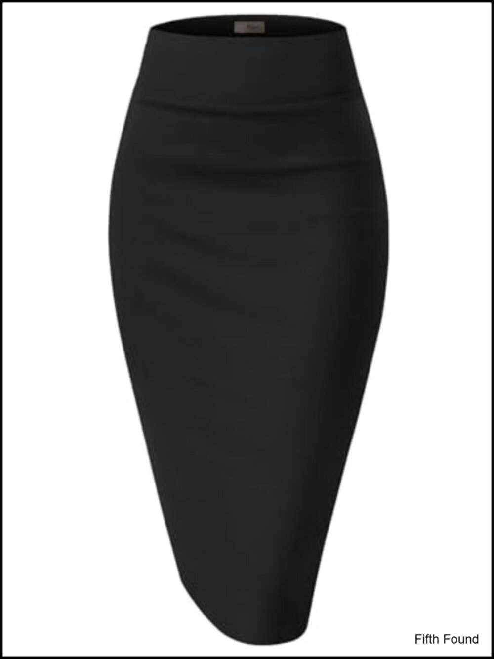 Nylon Ponte Stretch High Waist Pencil Suit Skirt Below Knee